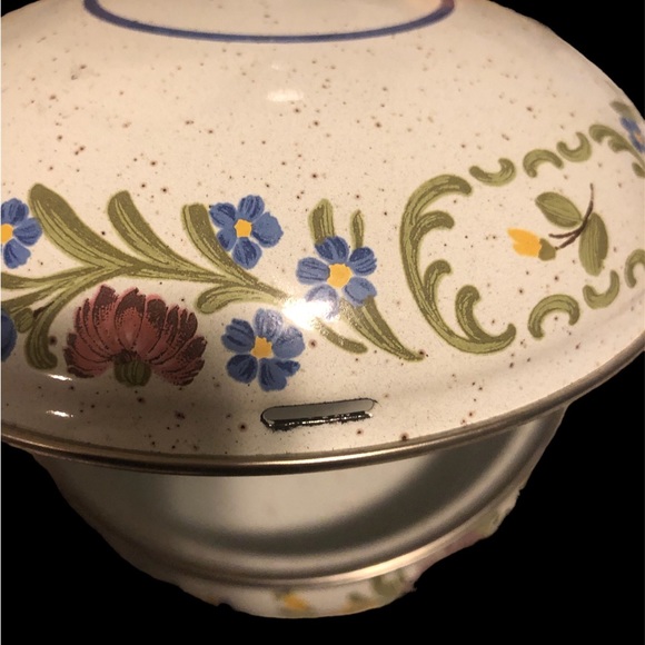 NEW~ Vintage ASTA Enamel Cookware 1 1/2 Qt Pot Springtime Floral Pattern - Picture 5 of 5
